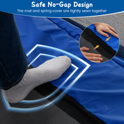 Costway - 6 FT Kids Trampoline with Swing and Horizontal Bar Small Rectangle Trampoline-Blue