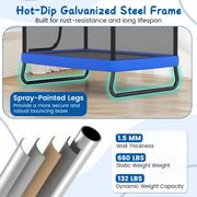 Costway - 6 FT Kids Trampoline with Swing and Horizontal Bar Small Rectangle Trampoline-Blue