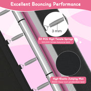 Costway - 6 FT Kids Trampoline with Swing and Horizontal Bar Small Rectangle Trampoline-Pink