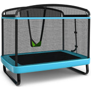 Costway - 6 Feet Kids Entertaining Trampoline with Swing Safety Fence-Blue
