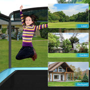 Costway - 6 Feet Kids Entertaining Trampoline with Swing Safety Fence-Blue