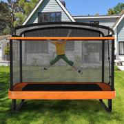 Costway - 6 Feet Kids Entertaining Trampoline with Swing Safety Fence-Orange