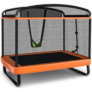Costway - 6 Feet Kids Entertaining Trampoline with Swing Safety Fence-Orange