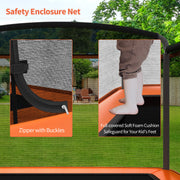 Costway - 6 Feet Kids Entertaining Trampoline with Swing Safety Fence-Orange