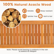 Costway - 6 Pieces Outdoor Acacia Wood Dining Set with Umbrella Hole