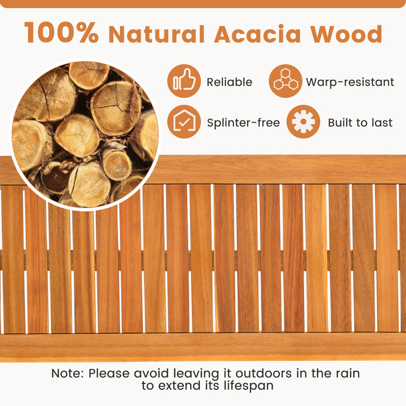 Costway - 6 Pieces Outdoor Acacia Wood Dining Set with Umbrella Hole