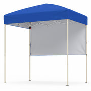 Costway - 6 x 4 FT Pop-Up Canopy Tent with 1 Half Sidewall Easy Setup Folding Outdoor Sun Shelter-Blue