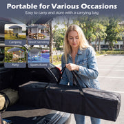 Costway - 6 x 4 FT Pop-Up Canopy Tent with 1 Half Sidewall Easy Setup Folding Outdoor Sun Shelter-Gray