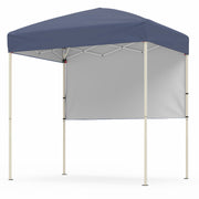 Costway - 6 x 4 FT Pop-Up Canopy Tent with 1 Half Sidewall Easy Setup Folding Outdoor Sun Shelter-Gray