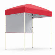 Costway - 6 x 4 FT Pop-Up Canopy Tent with 1 Half Sidewall Easy Setup Folding Outdoor Sun Shelter-Red