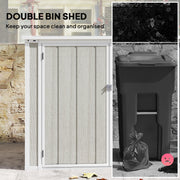 41 Cu. Ft. Outdoor Storage Shed, Outdoor Horizontal Trash Can Storage with Chain Lid, Lockable Storage Box, Light Grey