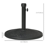 31lbs Concrete Round Patio Umbrella Base Holder, Outdoor Market Umbrella Stand Weight for Lawn, Deck, Backyard, Garden, Black