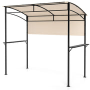 Costway - 7.8 x 4.4 FT Outdoor Patio BBQ Canopy with Metal Shelves and Bottle Openers-Beige