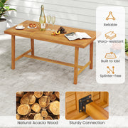Costway - 7-Piece Patio Dining Set for 6 People Farmhouse Furniture