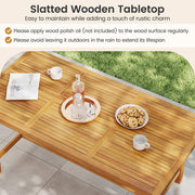 Costway - 7-Piece Patio Dining Set for 6 People Farmhouse Furniture