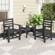 Costway - 7 Pieces Outdoor Dining Table Set for 6 People 67 Inch HDPE Patio Rectangle Table and 6 Armchairs-Black