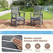 Costway - 7 Pieces Patio Dining Set Outdoor HDPE Weather Resistant Table and Chairs Set-Grey