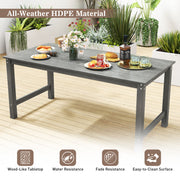 Costway - 7 Pieces Patio Dining Set Outdoor HDPE Weather Resistant Table and Chairs Set-Grey