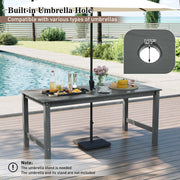 Costway - 7 Pieces Patio Dining Set Outdoor HDPE Weather Resistant Table and Chairs Set-Grey