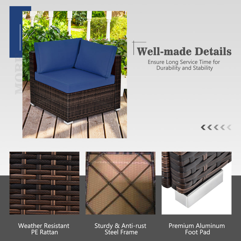 Costway - 7 Pieces Patio Furniture Set with 35 Inches 50000 BTU Propane Gas Fire Pit Table and Waterproof Cover for Firpit-Navy