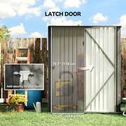 5' x 3' Outdoor Storage Shed, Steel Garden Shed with Single Lockable Door, Tool Storage Shed for Backyard, Grey