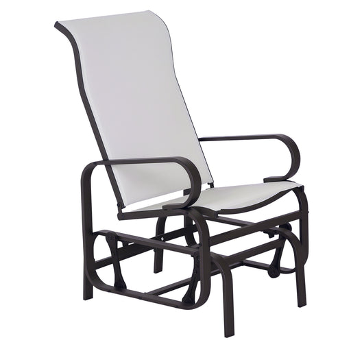 Outsunny - Outdoor Mesh Glider Swing Chair Patio Garden Rocking Gliding Seat Yard Porch Furniture, Brown Beige