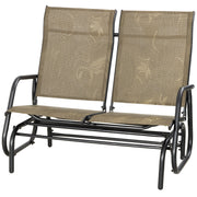 Outsunny - Outdoor Glider Bench, Patio Glider for 2 Persons, Brown