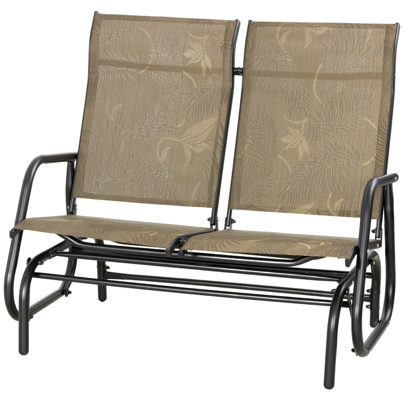 Outsunny - Outdoor Glider Bench, Patio Glider for 2 Persons, Brown