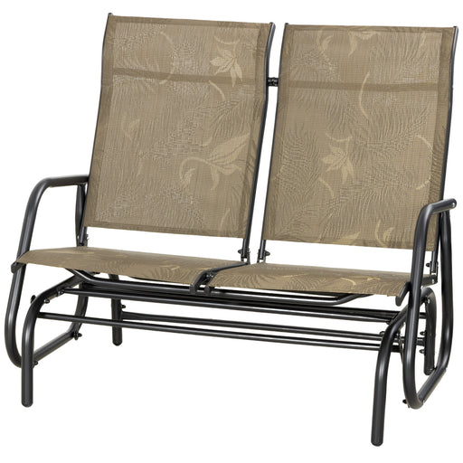 Outsunny - Outdoor Glider Bench, Patio Glider for 2 Persons, Brown