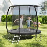 Costway - 8FT Outdoor Heavy-Duty Recreational Trampoline-Black