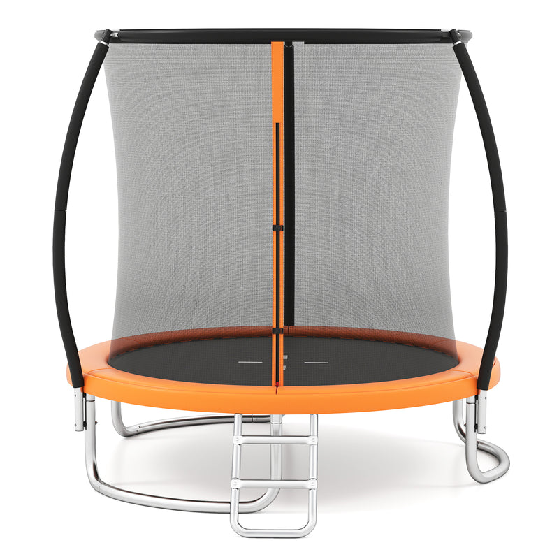 Costway - 8FT Outdoor Heavy-Duty Recreational Trampoline-Orange