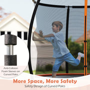 Costway - 8FT Outdoor Heavy-Duty Recreational Trampoline-Orange