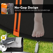 Costway - 8FT Outdoor Heavy-Duty Recreational Trampoline-Orange