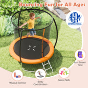 Costway - 8FT Outdoor Heavy-Duty Recreational Trampoline-Orange