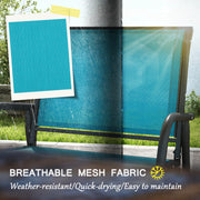 Outsunny - Patio Glider Set of 2 Outdoor Glider Chair with Breathable Mesh Seat & Backrest, Armrests and Metal Frame, Blue