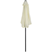 Outsunny - 6.6FT Patio Umbrella, Outdoor Parasol with 6 Solid Ribs, Cream White