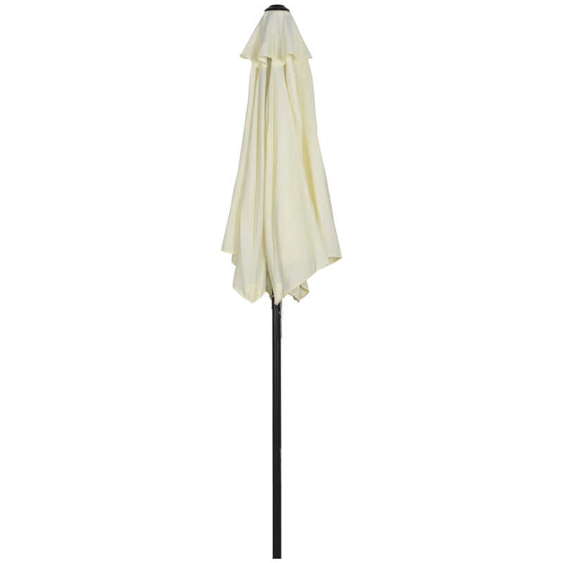 Outsunny - 6.6FT Patio Umbrella, Outdoor Parasol with 6 Solid Ribs, Cream White
