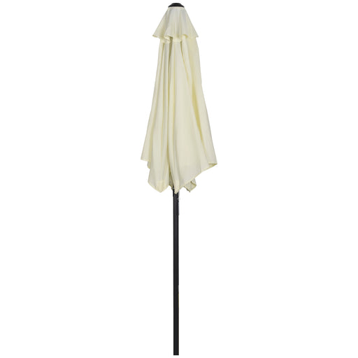Outsunny - 6.6FT Patio Umbrella, Outdoor Parasol with 6 Solid Ribs, Cream White