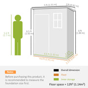 5 x 3FT Garden Shed with Floor, Outdoor Storage Shed with Lockable Door, Window and Vent for Backyard, Patio, Grey