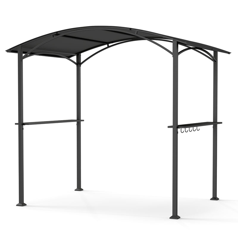 Costway - 8 x 5 x 7 FT Grill Gazebo Outdoor BBQ Canopy with Metal Frame-Gray