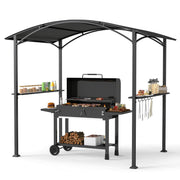 Costway - 8 x 5 x 7 FT Grill Gazebo Outdoor BBQ Canopy with Metal Frame-Gray
