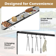 Costway - 8 x 5 x 7 FT Grill Gazebo Outdoor BBQ Canopy with Metal Frame-Gray