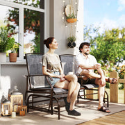 Outsunny - Patio Glider Rocking Chair 2 Person Outdoor Loveseat Rocker Garden Furniture Bench, Grey