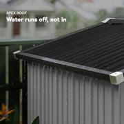 6.5' x 4' Outdoor Storage Shed, Metal Garden Shed with Lockable Double Doors, 4 Vents, Silver-White