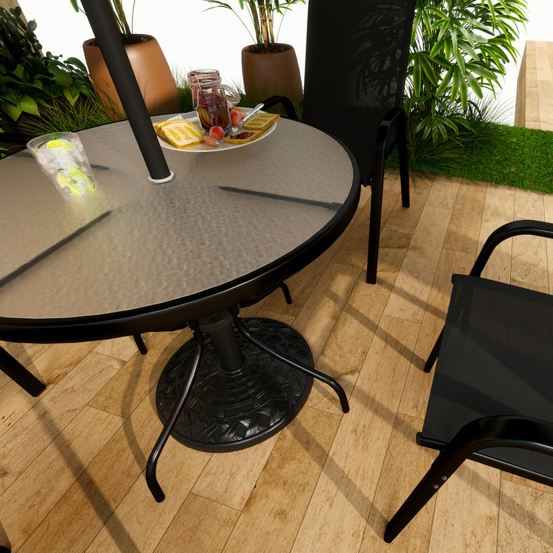 Patio Umbrella Base, 26 lbs Concrete Heavy Duty Umbrella Stand, Round Patio Umbrella Holder, Φ18.7" x 12.6" H Black