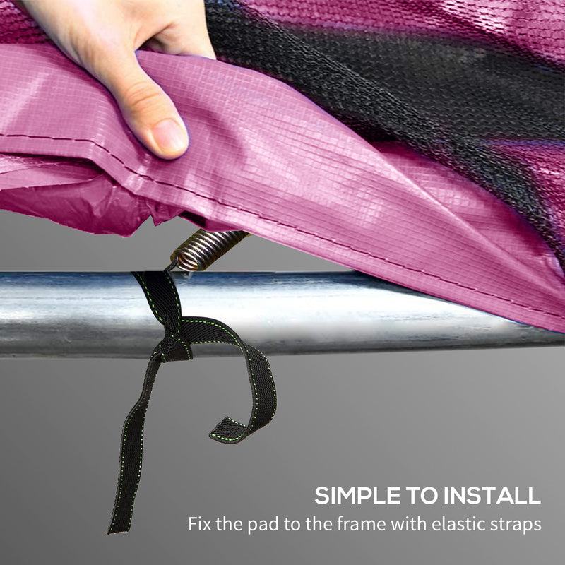 Soozier 12FT Trampoline Spring Cover, Trampoline Pad Replacement, Waterproof and Tear-Resistant, All-Weather Trampoline Accessories, No Holes for Pole, Pink