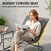 Outsunny - Outdoor Rocking Chair, Oversized Rocking Patio Chair with 25" Extra Wide Mesh Seat and Cushion, Dark Grey