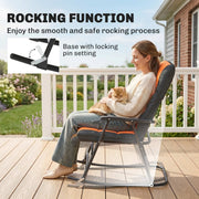 Outsunny - 3-Piece Outdoor Foldable Rocking Chair Set, Orange