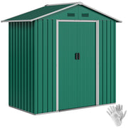 Metal Garden Storage Shed - Green