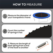 Soozier Trampoline Mat Replacement with Spring Pull Tool and 72 V-Hooks, Fits 12ft Trampoline, Using 5.5" Springs, Black